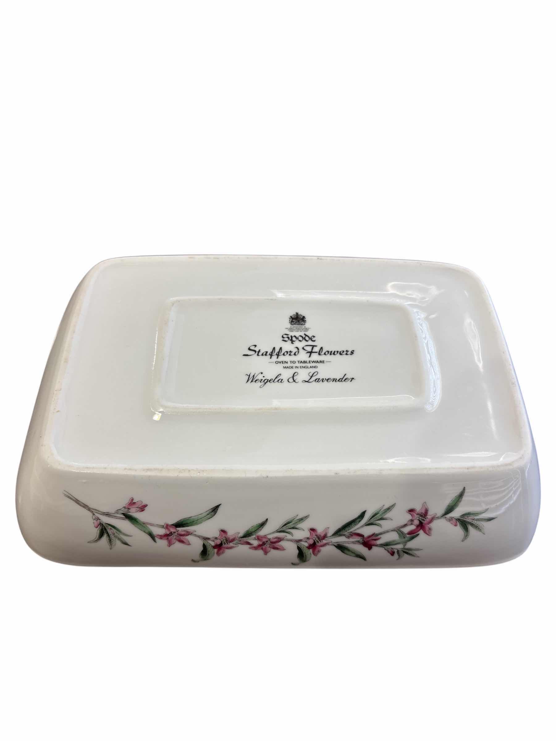 Photo 1 of STAFFORD FLOWERS BY SPODE 10” RECTANGULAR BAKER DISH (WEIGELA & LAVENDER)