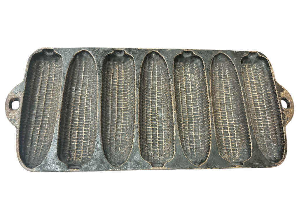 Photo 1 of ANTIQUE 1920 WAGNER WARE SIDNEY 13” X 6” CAST-IRON JUNIOR KRUSTY KORN KOBS CORNBREAD PAN, DATED JULY 6, 1920 (#1319)