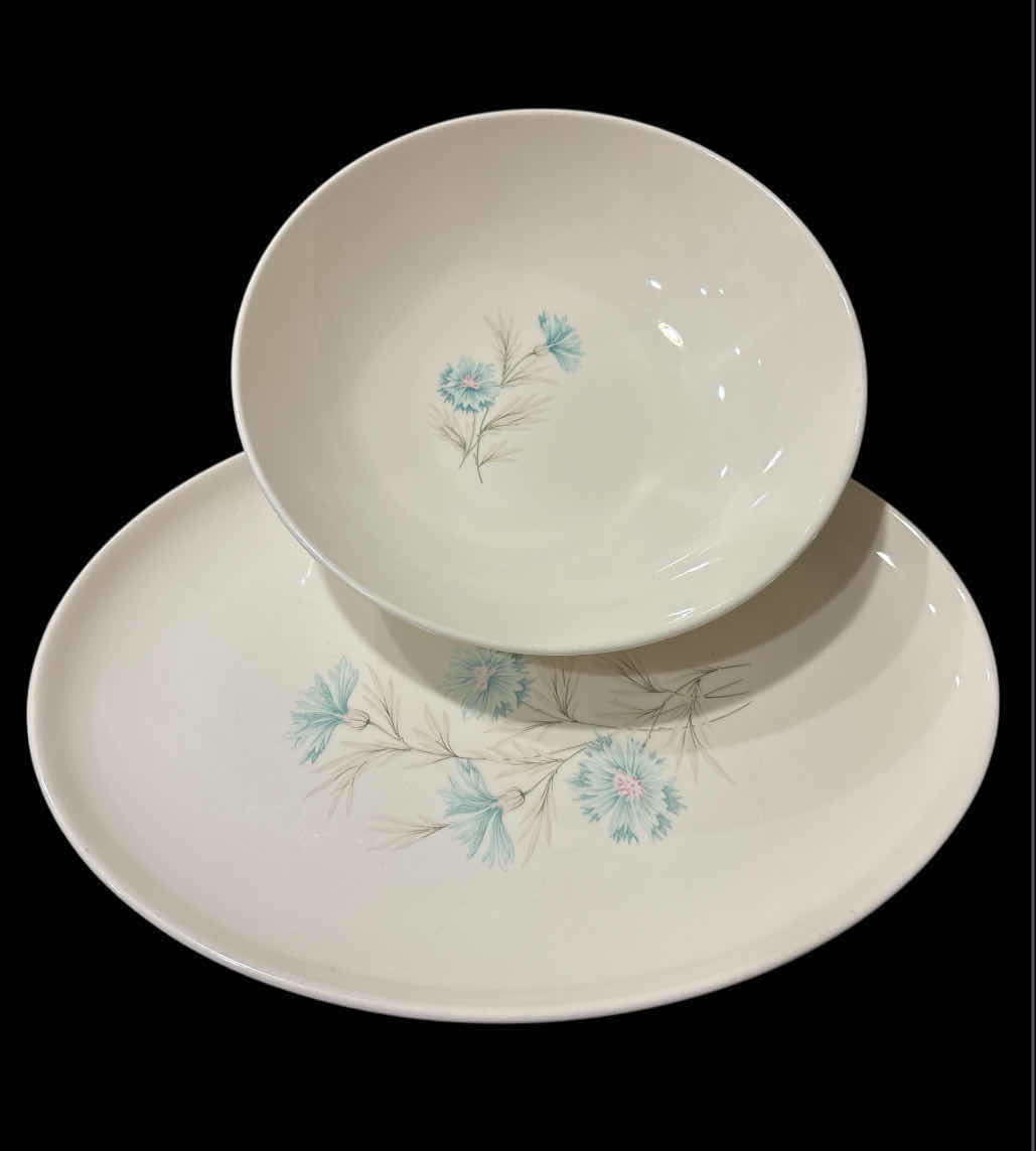 Photo 1 of VINTAGE 1960’s BOUTONNIÈRE BY TAYLOR SMITH & TAYLOR 9” ROUND VEGETABLE BOWL & 13”OVAL SERVING PLATTER