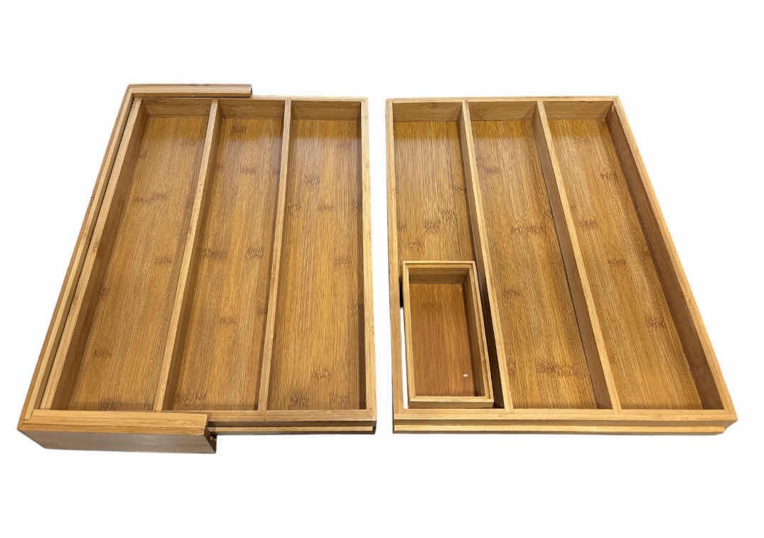 Photo 1 of BAMBOO CUTLERY/UTENSIL DRAWER ORGANIZERS (4 PCS)