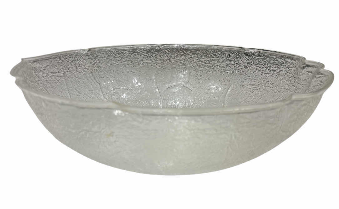 Photo 1 of ASSORTED PLASTIC PLATTERS & LARGE BOWL 3 PCS, DIVIDER PLATTER 16.5”, 18” FLAT CRYSTAL CUT PLATTER & 18” CABBAGE BOWL