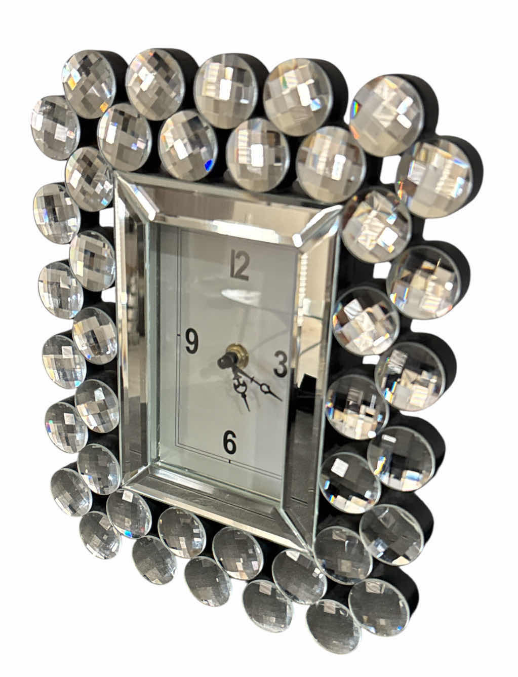 Photo 1 of FAYWOOD SILVER MIRRORED TABLETOP CLOCK 9” X 11”