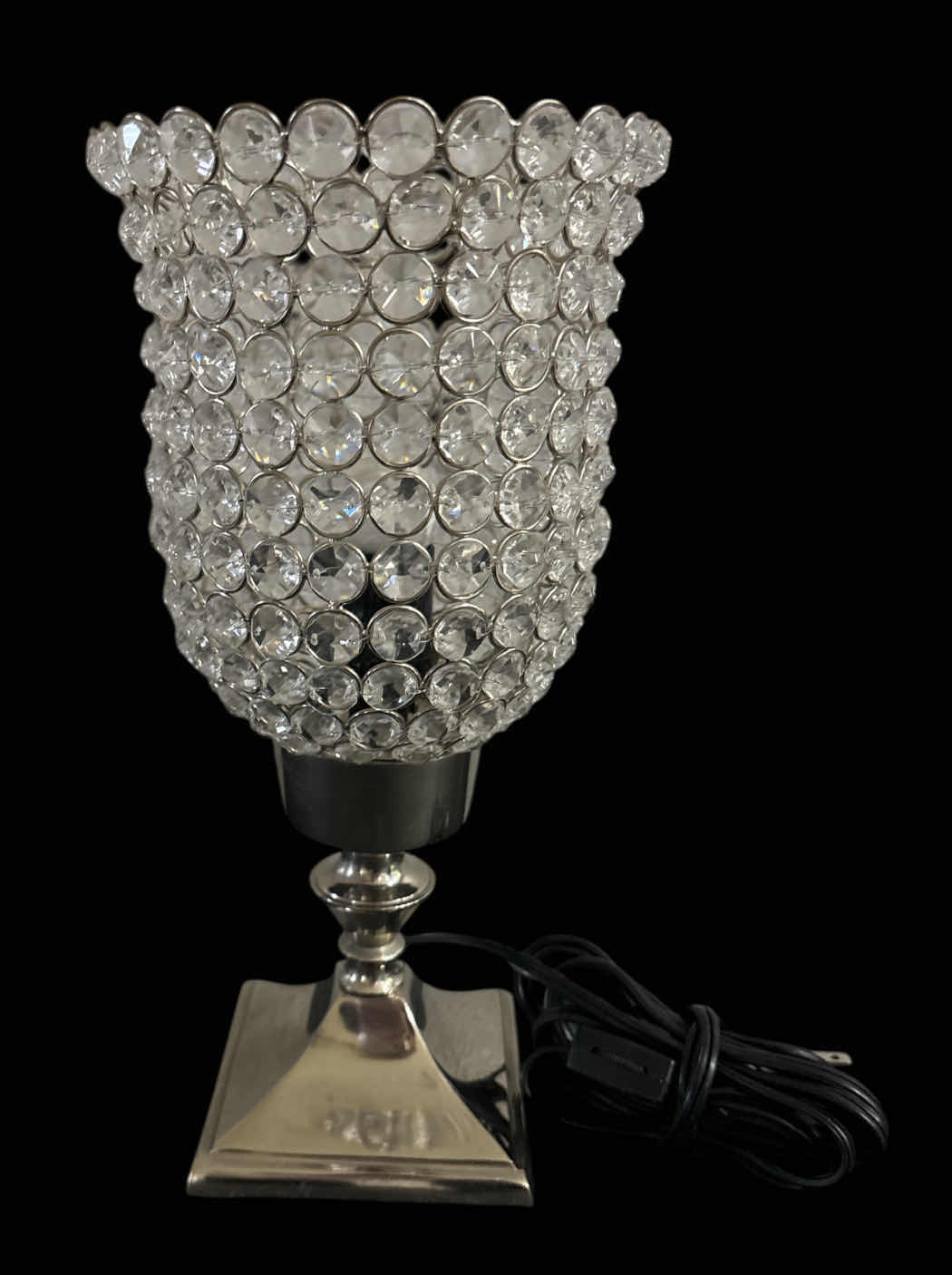 Photo 1 of SILVER & CRYSTAL DESKTOP LAMP 12.75”