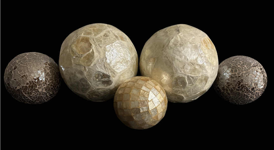 Photo 1 of Z GALLERIE 6” & 4” SPHERE 
MOSAIC DECORATIVE ORBS