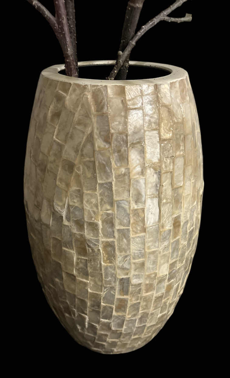Photo 1 of 37” FAUX FLORAL ARRANGEMENT W PIER 1 IMPORTS 12” MOSAIC VASE