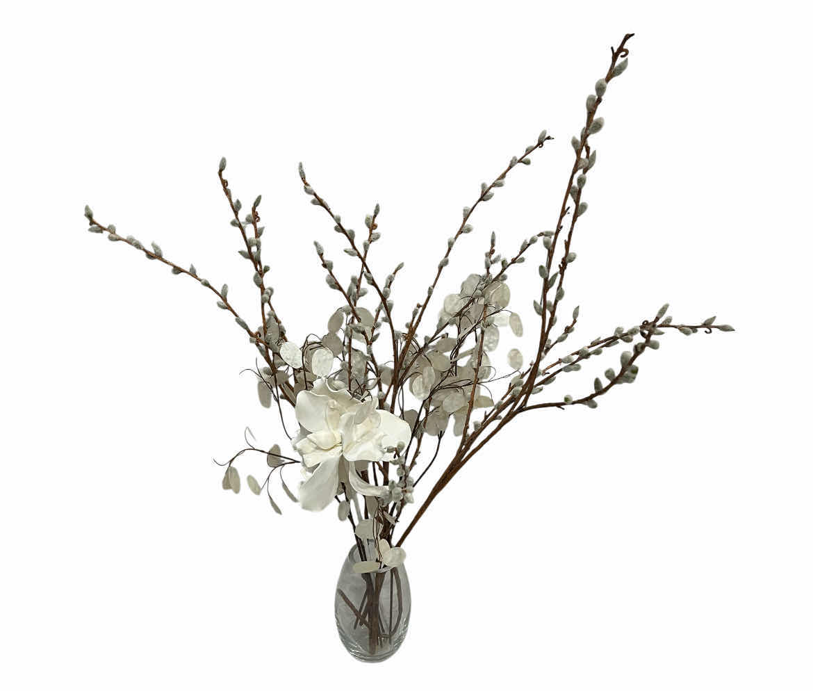 Photo 1 of INDOOR FLOWER BLOSSOM FLORAL DECOR W GLASS VASE 30” X 42”