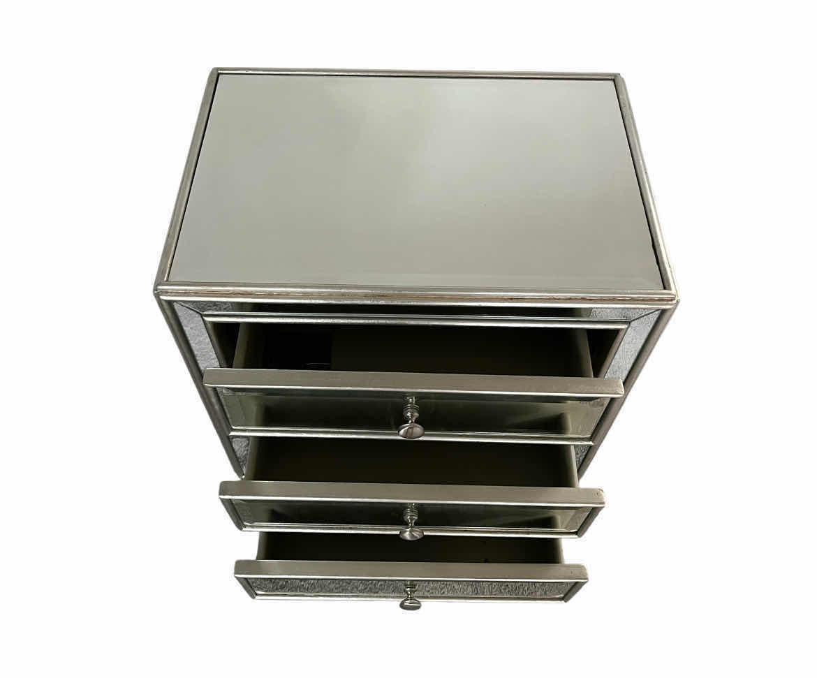 Photo 1 of COAST TO COAST MIRROR PANELED 3 DRAWER NIGHTSTAND 22” X 15” H27”