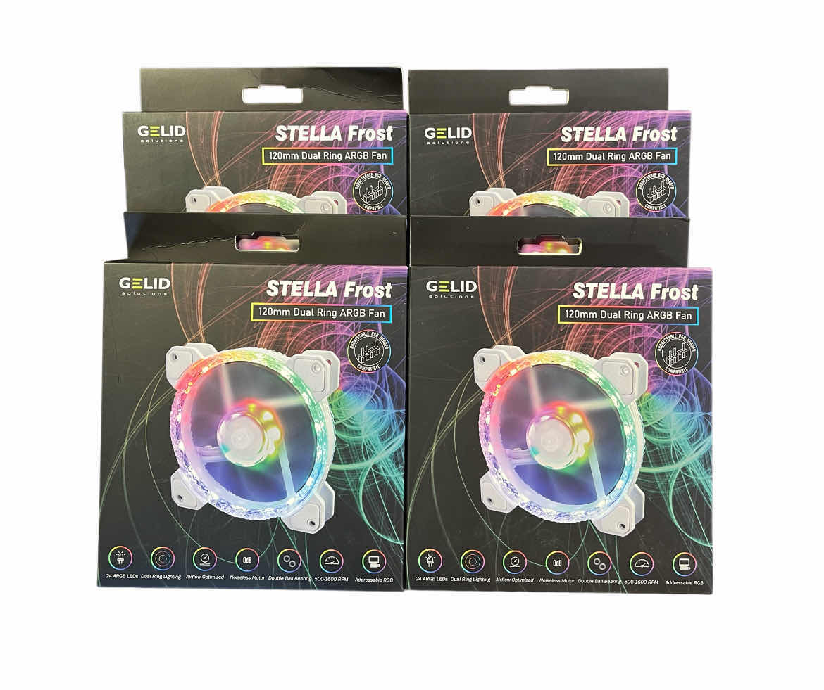 Photo 1 of STELLA FROST 120MM DUAL RING ARGB FAN 4-PACK