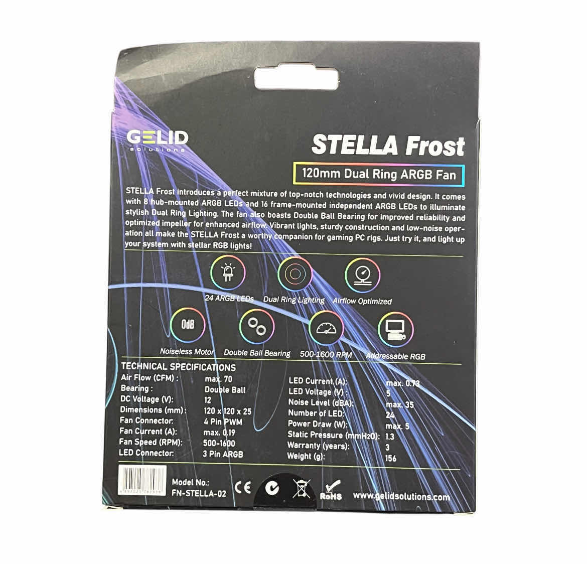 Photo 1 of STELLA FROST 120MM DUAL RING ARGB FAN 4-PACK