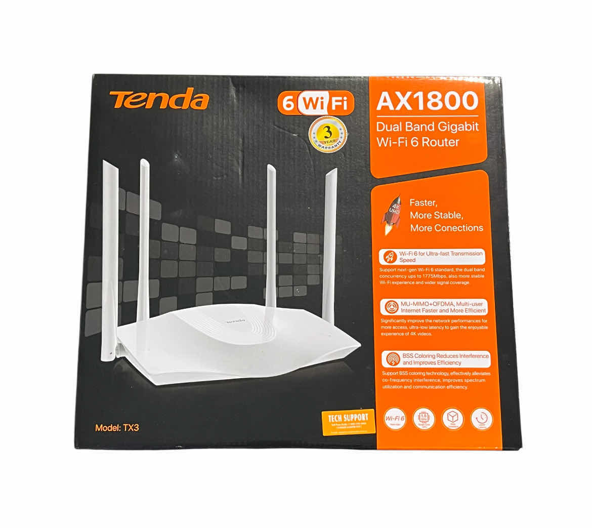 Photo 1 of TENDA DUAL BAND GIGABIT WIFI 6 ROUTER TX3