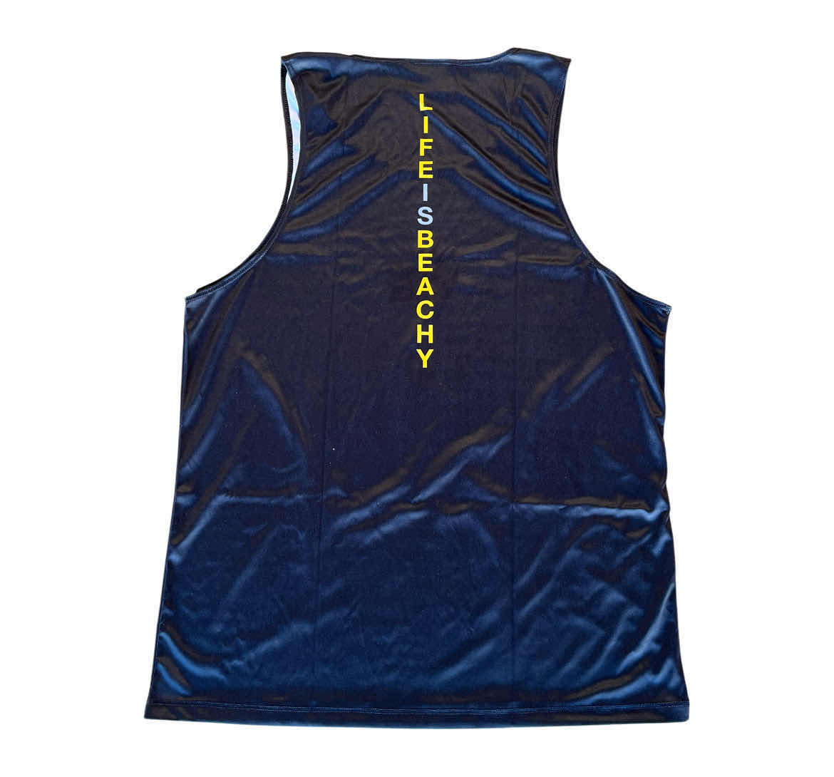 Photo 1 of SIDEOUT BLACK LIFE IS BEACHY AVP POLYESTER TANK TOP MENS 2XL