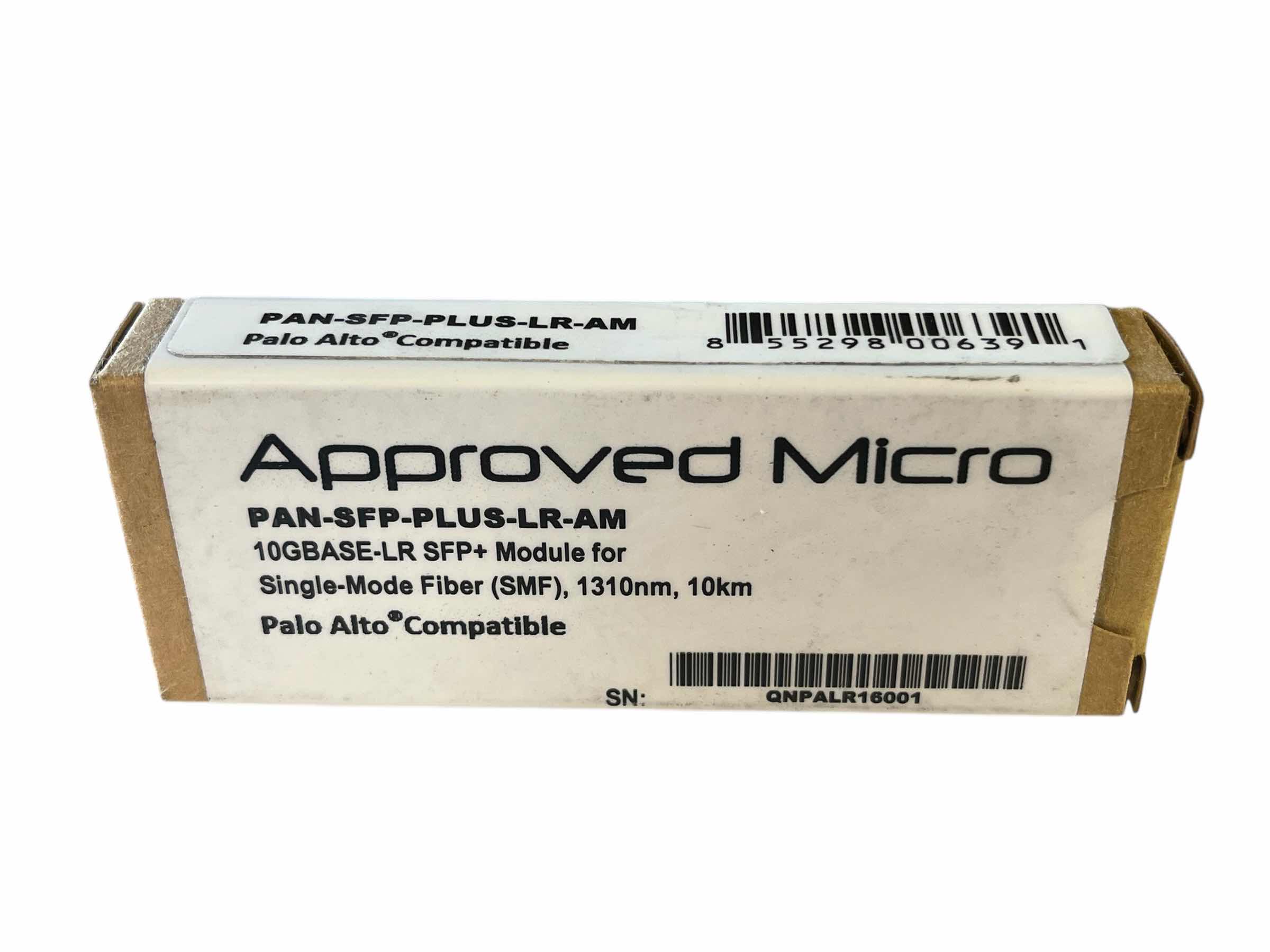 Photo 1 of APPROVED MICRO PAN-SFP-PLUS-LR-AM 10GBASE-LR SFP MODULE FOR SINGLE MODE FIBER (SMF) 1310NM 10KM PALO ALTO COMPATIBLE