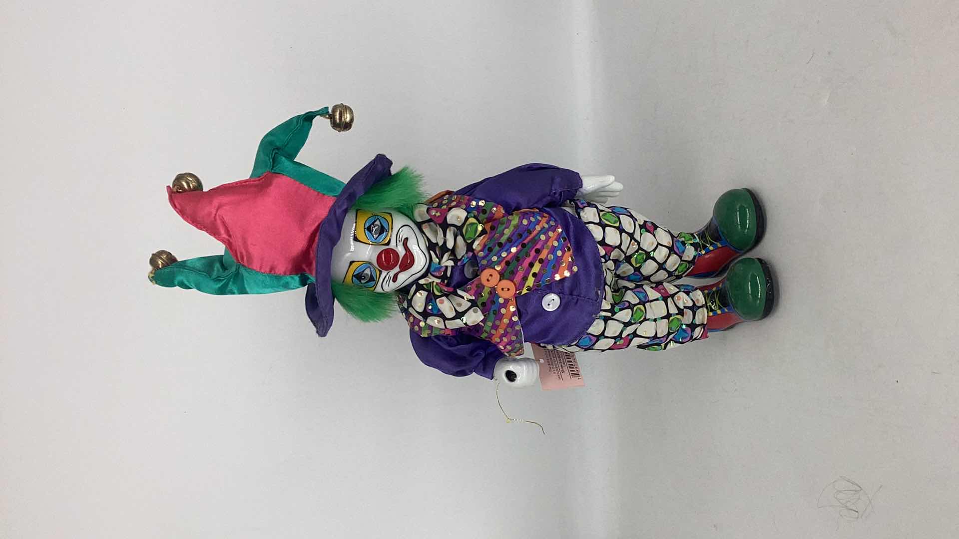 Photo 3 of TWO COLLECTIBLE PORCELAIN CLOWN DOLLS H 16”