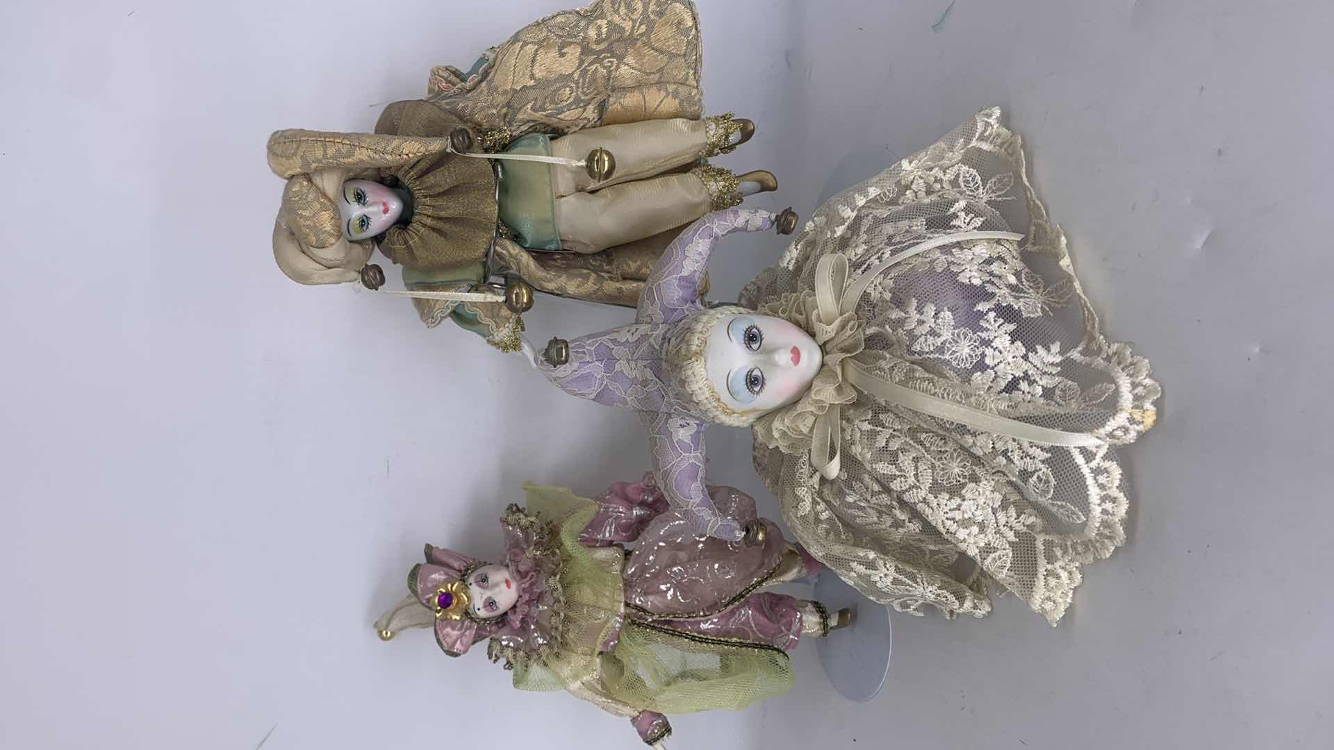 Photo 1 of TWO COLLECTIBLE PORCELAIN DOLLS AND MUSIC BOX
