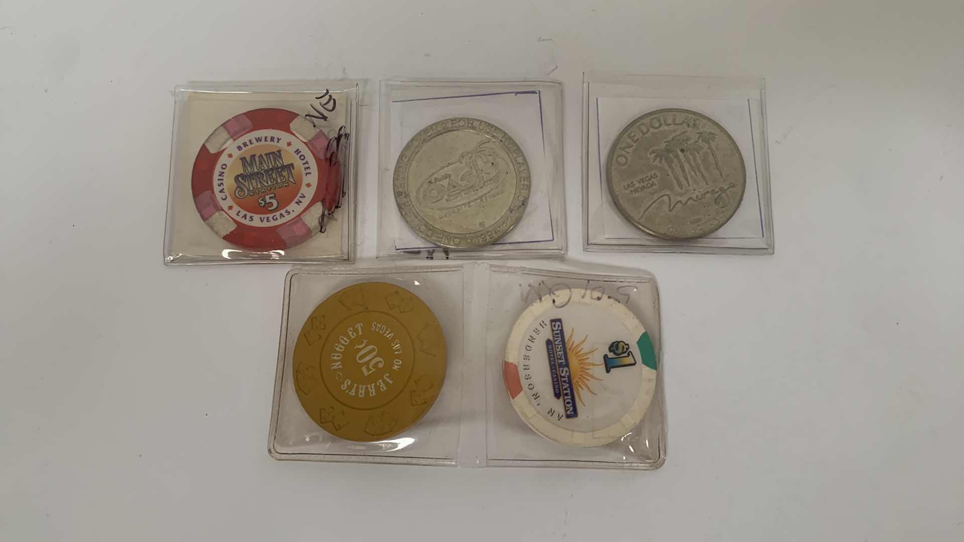 Photo 1 of 5 CASINO TOKENS FROM CLOSED CASINOS