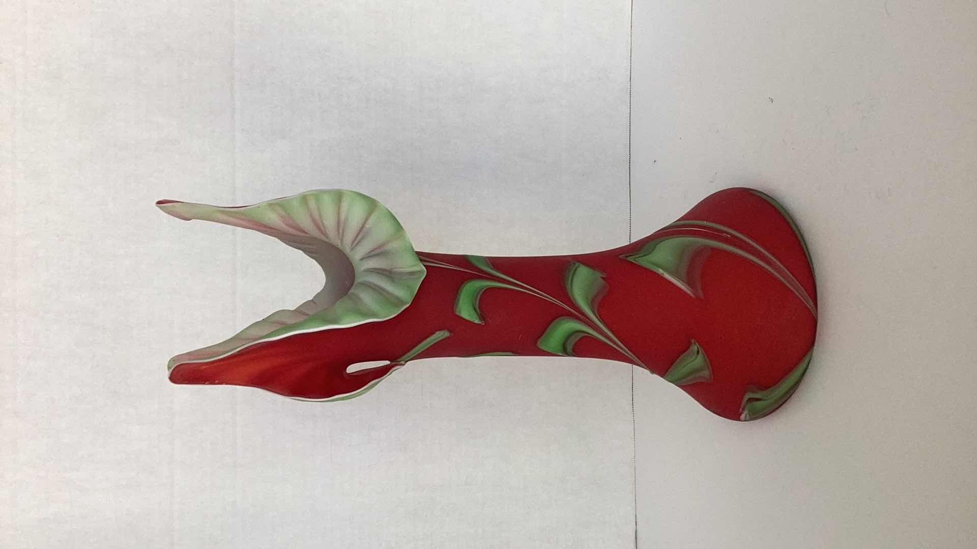 Photo 1 of RED AND GREEN WILD FLOWER VASE 7” X 17”