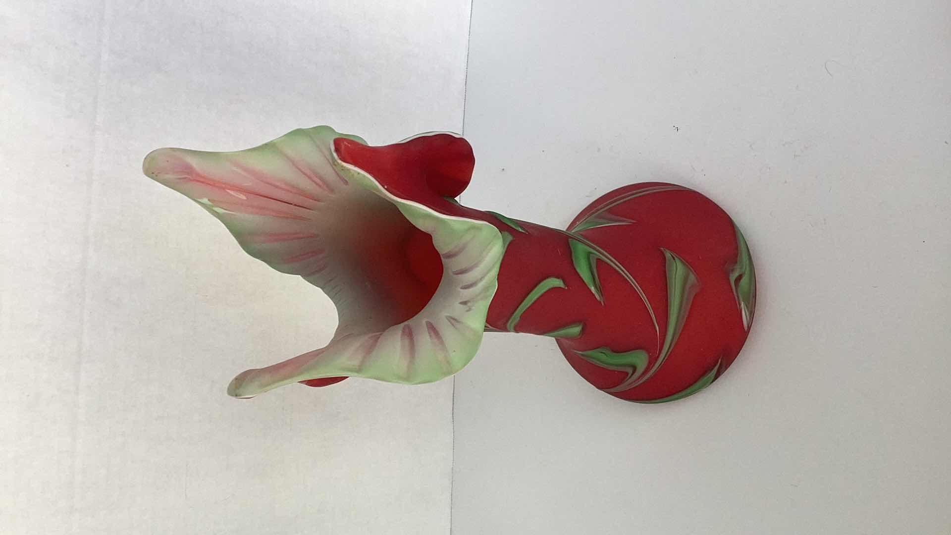 Photo 2 of RED AND GREEN WILD FLOWER VASE 7” X 17”