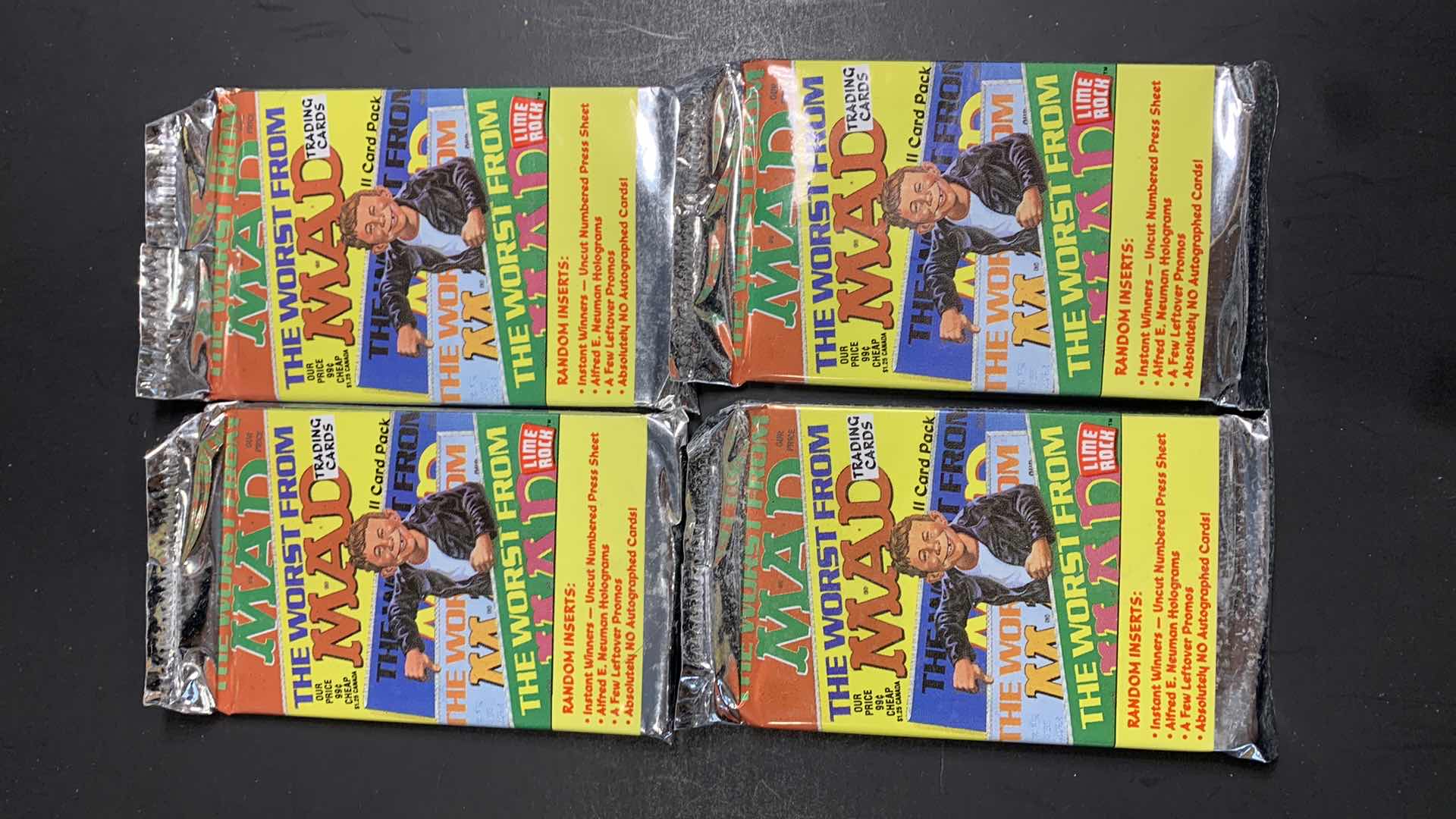 Photo 1 of SET OF 4 1992 LIME ROCK MAD TRADING CARDS