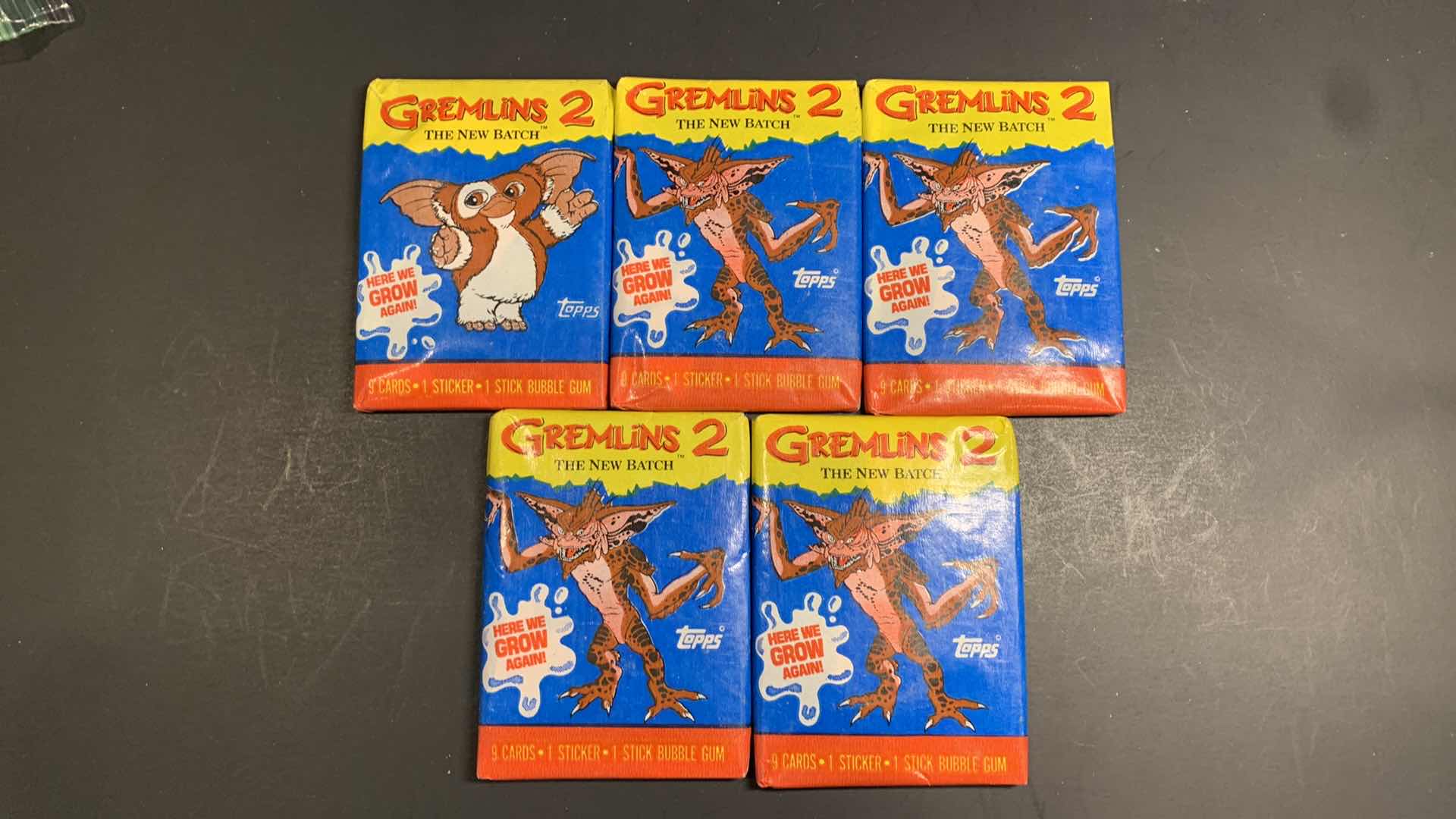 Photo 1 of SET OF 5 1990 TOPPS GREMLINS 2 CARD PACKS