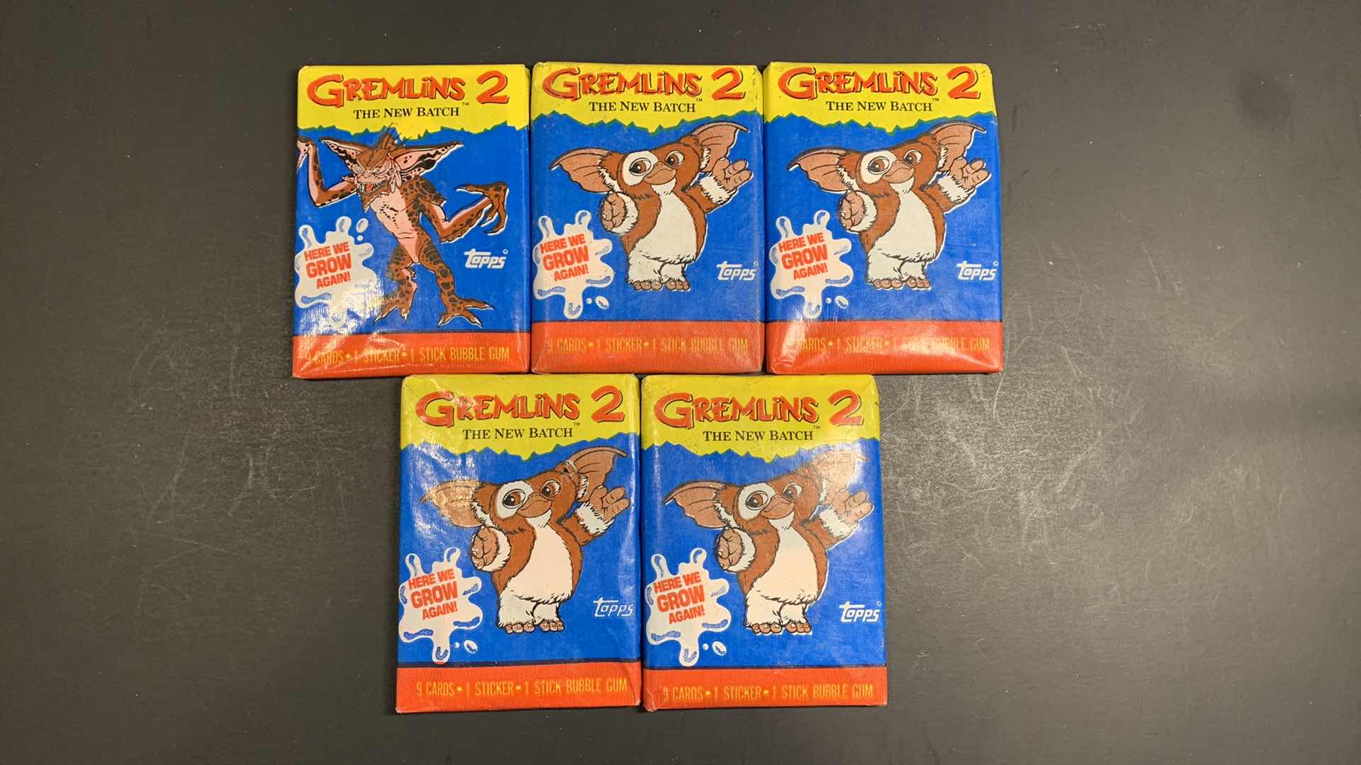 Photo 1 of SET OF 5 1990 TOPPS GREMLINS 2 CARD PACKS