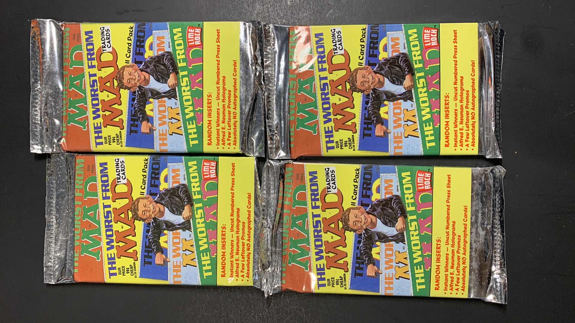 Photo 1 of SET OF 4 1992 LIME ROCK MAD TRADING CARDS