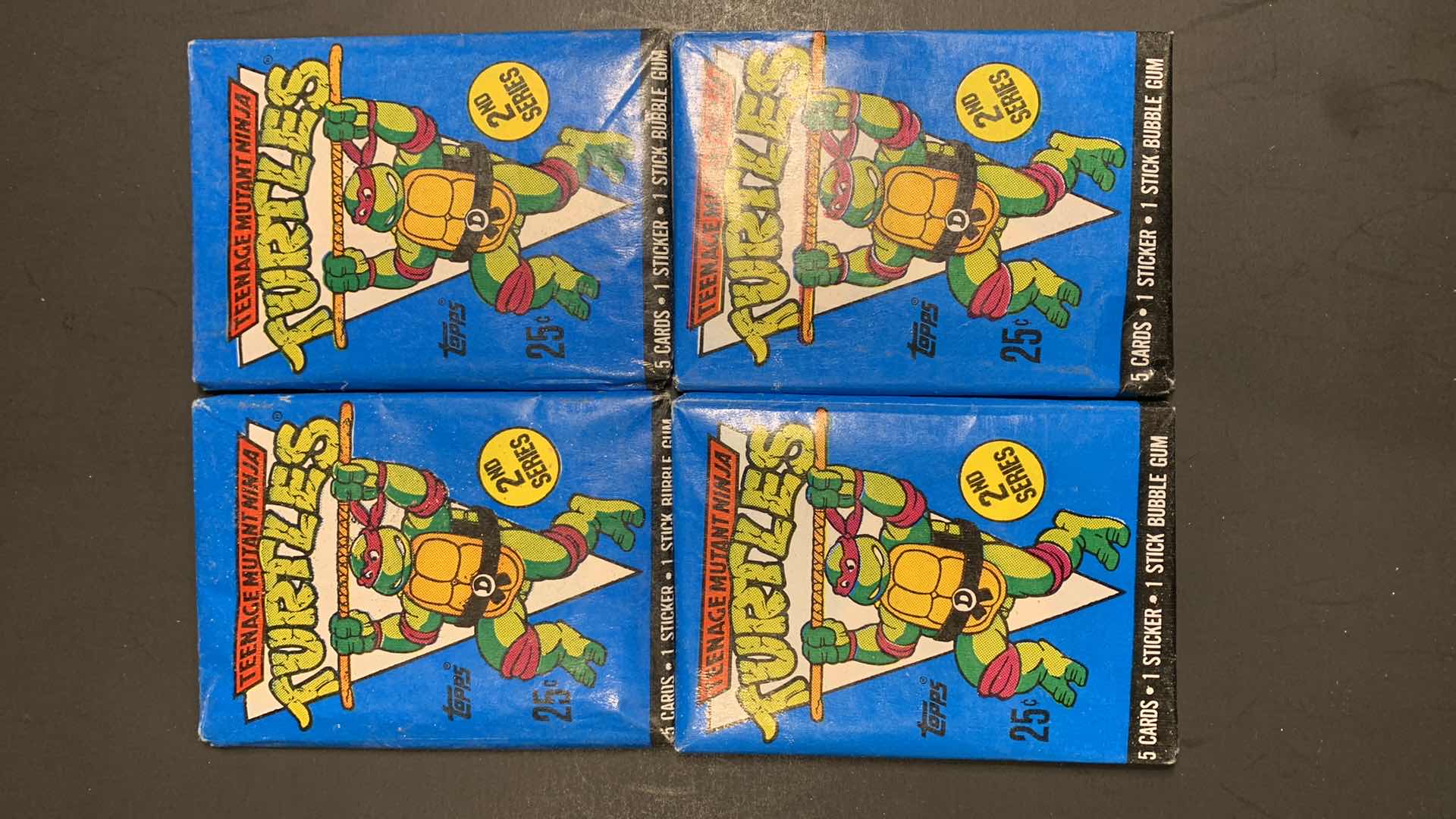 Photo 1 of SET OF 4 1990 TOPPS TEENAGE MUTANT NINJA TURTLES CARD PACKS