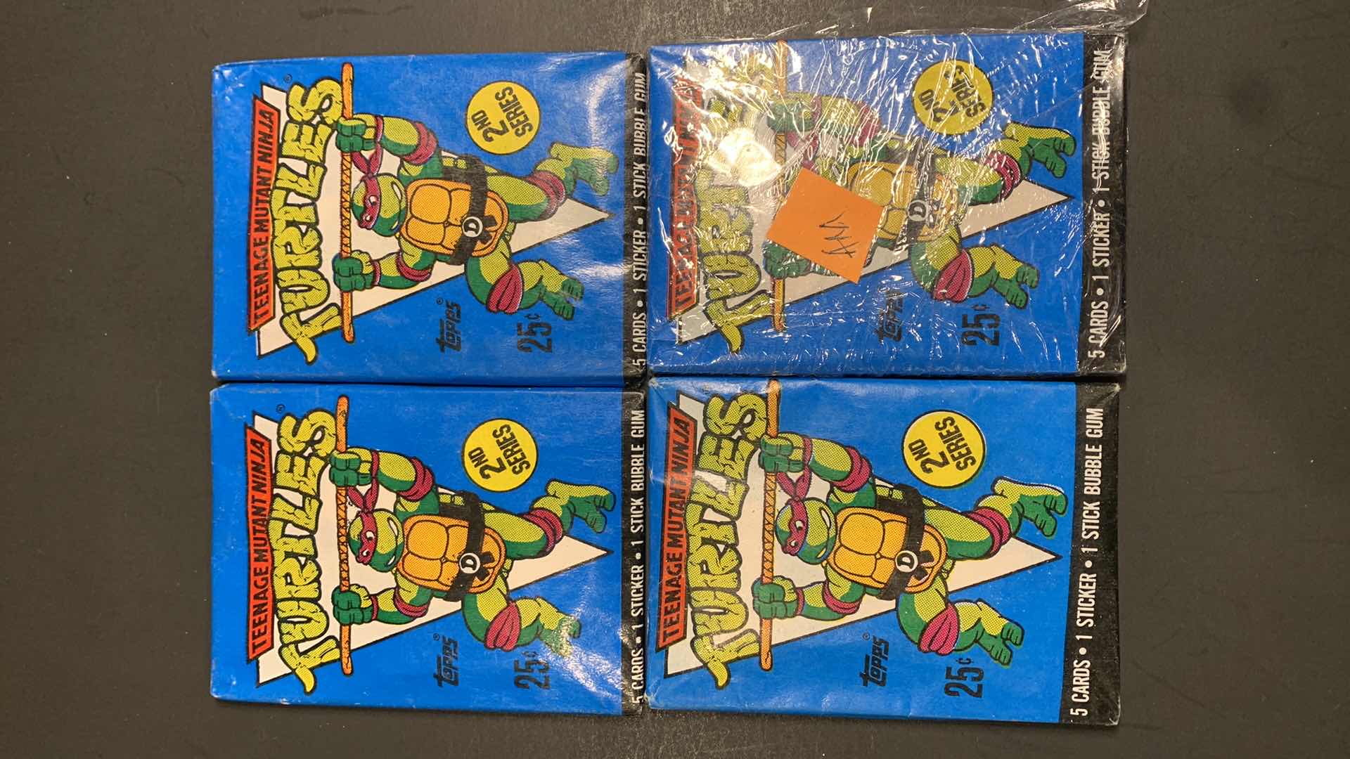 Photo 1 of SET OF 4 1990 TOPPS TEENAGE MUTANT NINJA TURTLES CARD PACKS