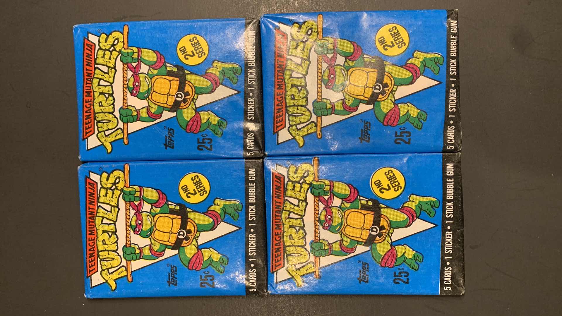 Photo 1 of SET OF 4 1990 TOPPS TEENAGE MUTANT NINJA TURTLES CARD PACKS