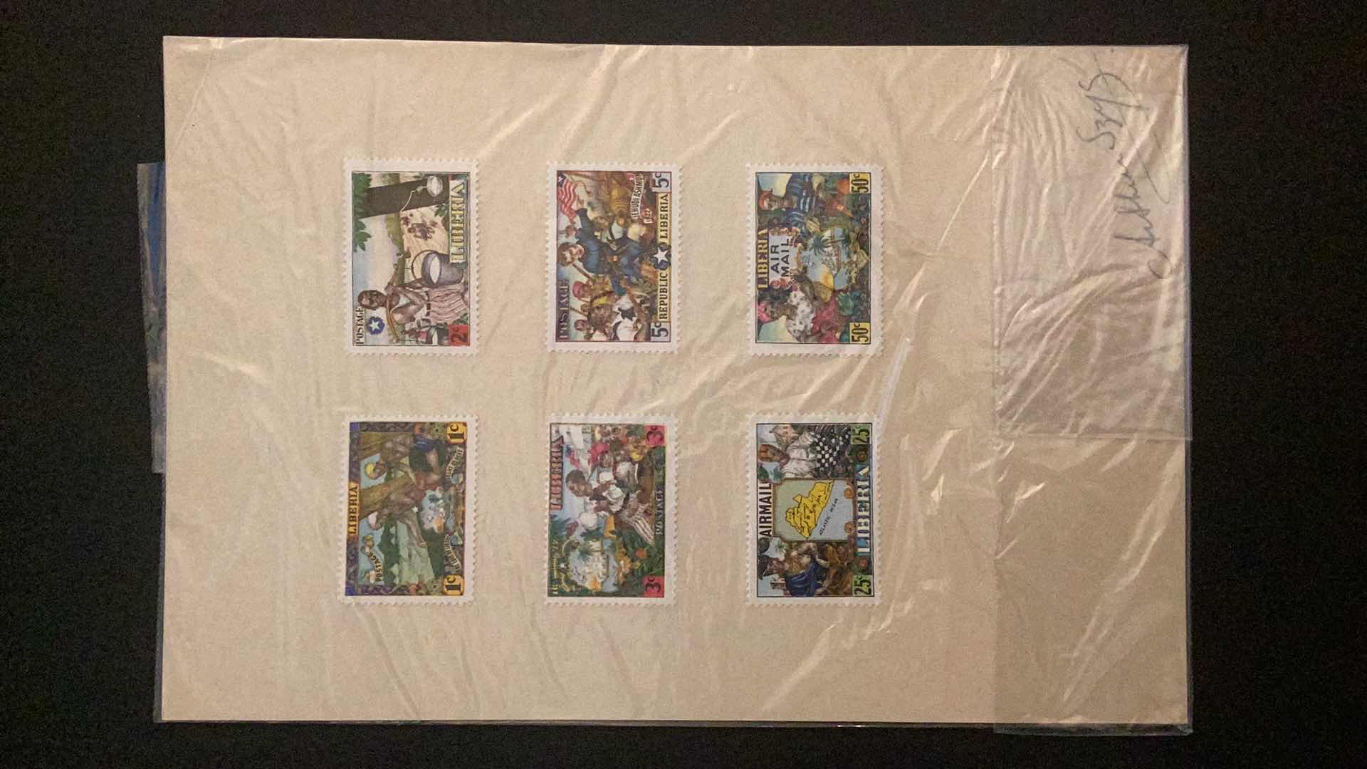 Photo 1 of LIBERIA SET OF SIX MINT STAMPS SIGNED BY THE ARTIST