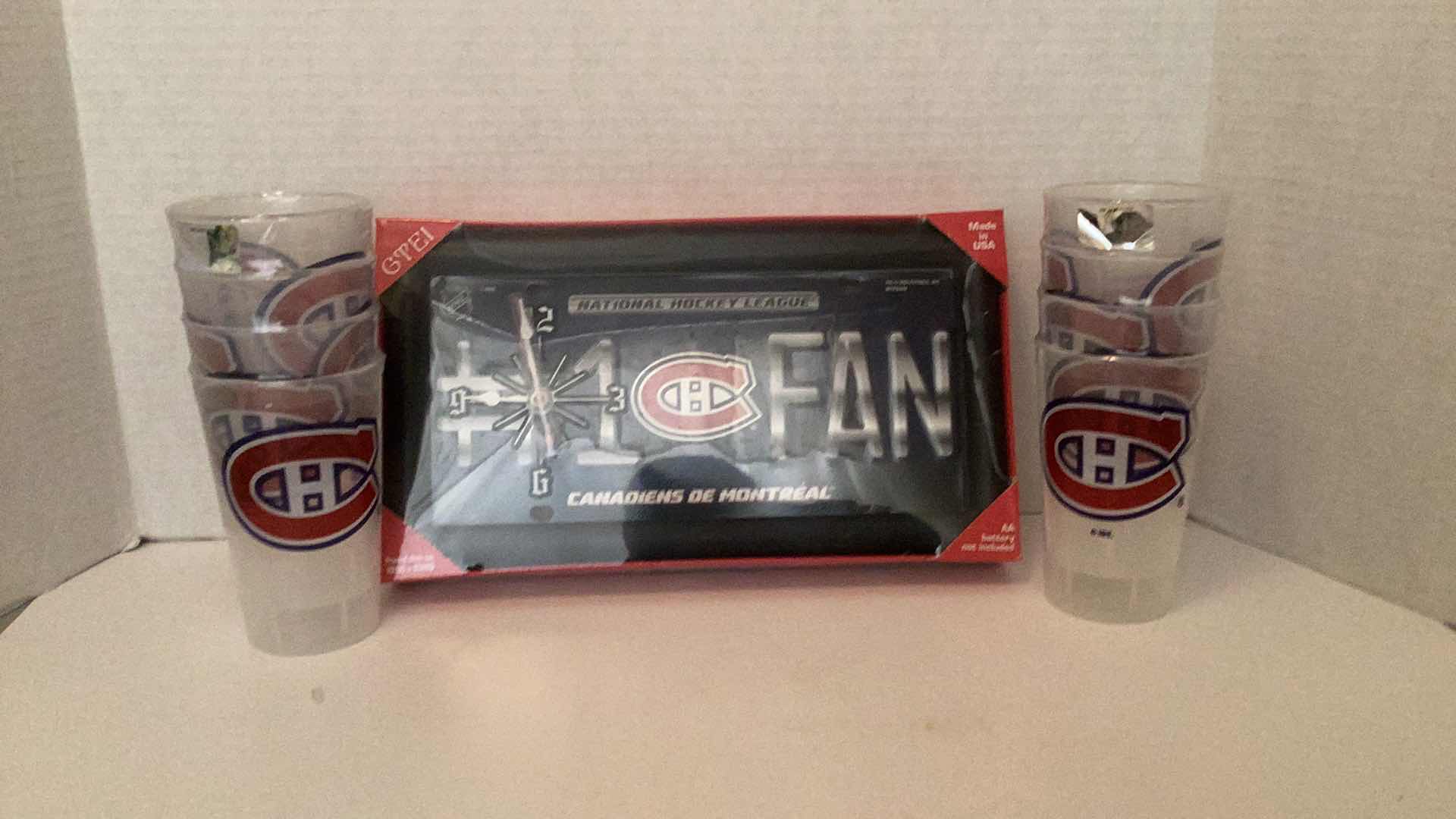 Photo 1 of CANADIANS MONTREAL HOCKEY CLOCK AND TUMBLERS