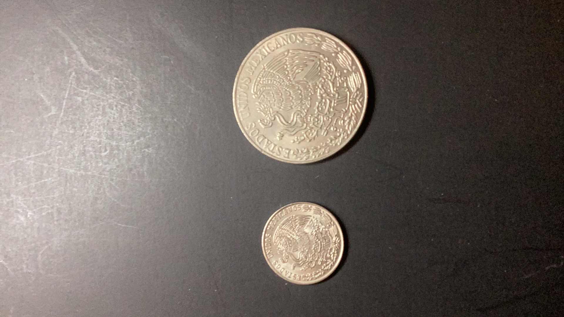 Photo 2 of MEXICO-1975/1976 20 CENTS AND 5 PESOS $6/$10