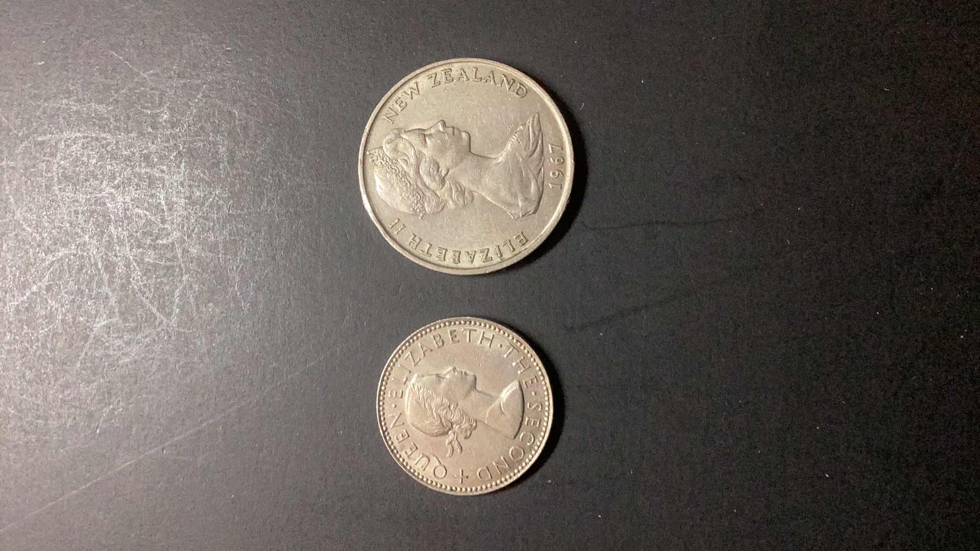 Photo 2 of NEW ZEALAND-1962/1967 1 SHILLING AND 20 CENT $5