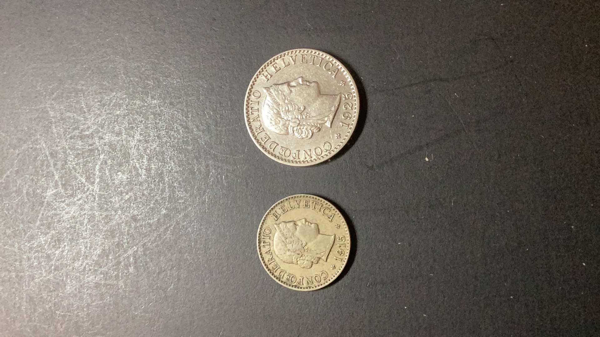 Photo 2 of SWITZERLAND-1915/1925 5 RAPPEN AND 20 RAPPEN $6/$5