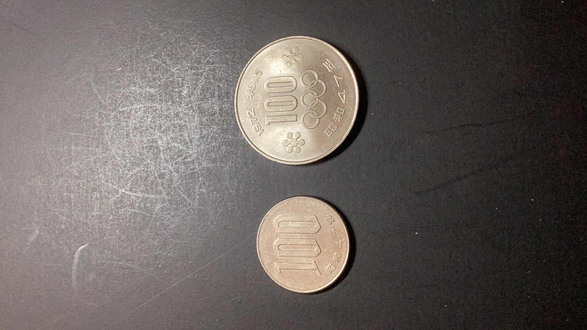 Photo 1 of JAPAN-1972 100 YEN AND 100 YEN SAPPORO $8/$5