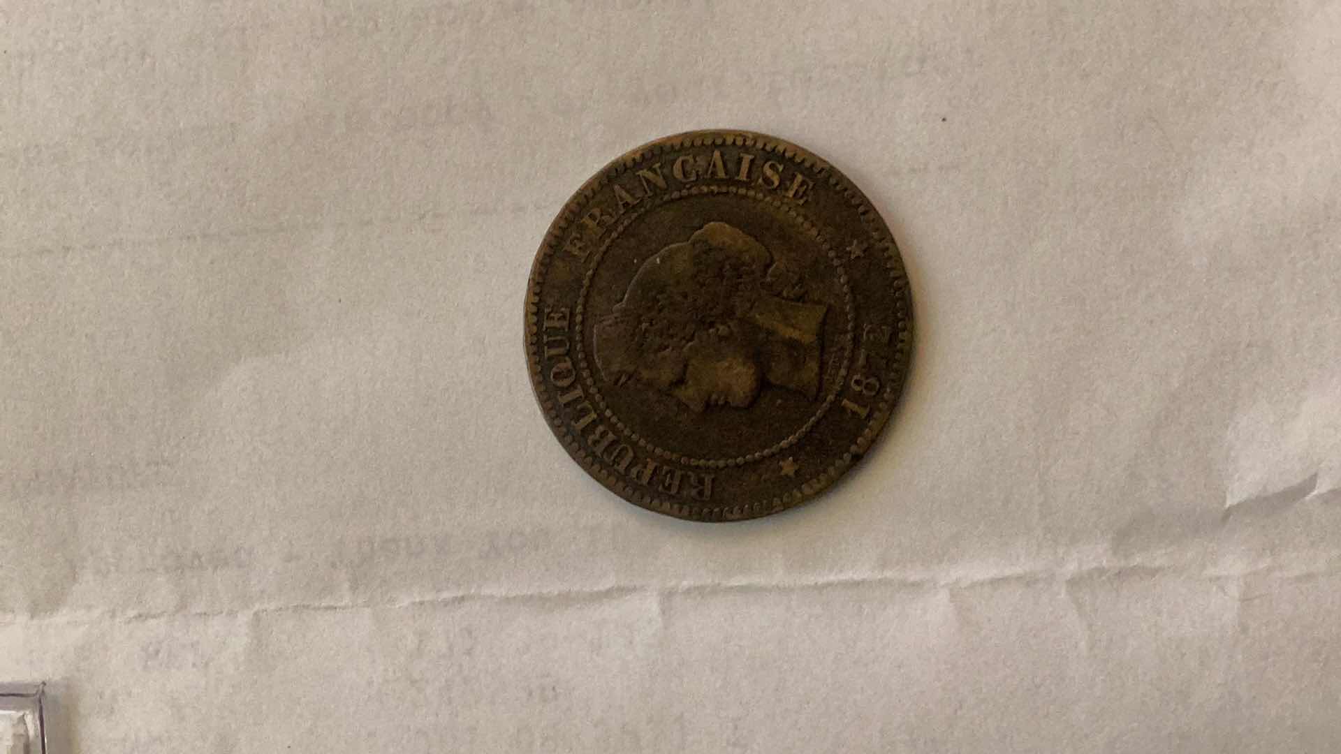 Photo 1 of FRANCE 1872 5 CENTIMES