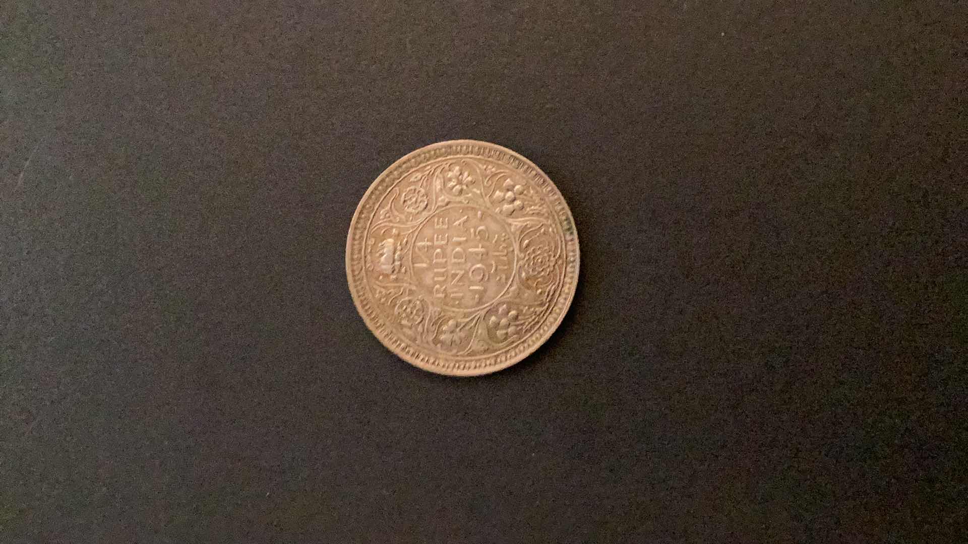 Photo 2 of INDIA 1945 1/4 RUPEE