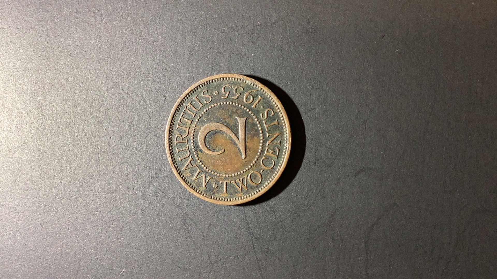 Photo 1 of 1955 MAURITIUS 2 CENTS