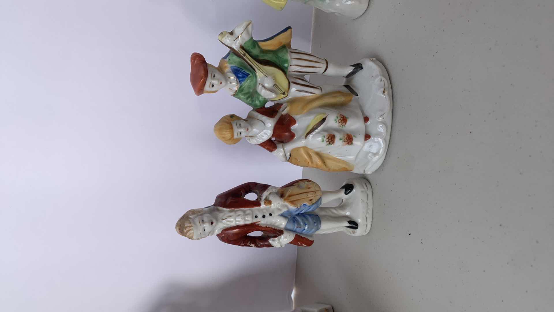 Photo 4 of 11 PORCELAIN FIGURINES, TALLEST H 8.5”