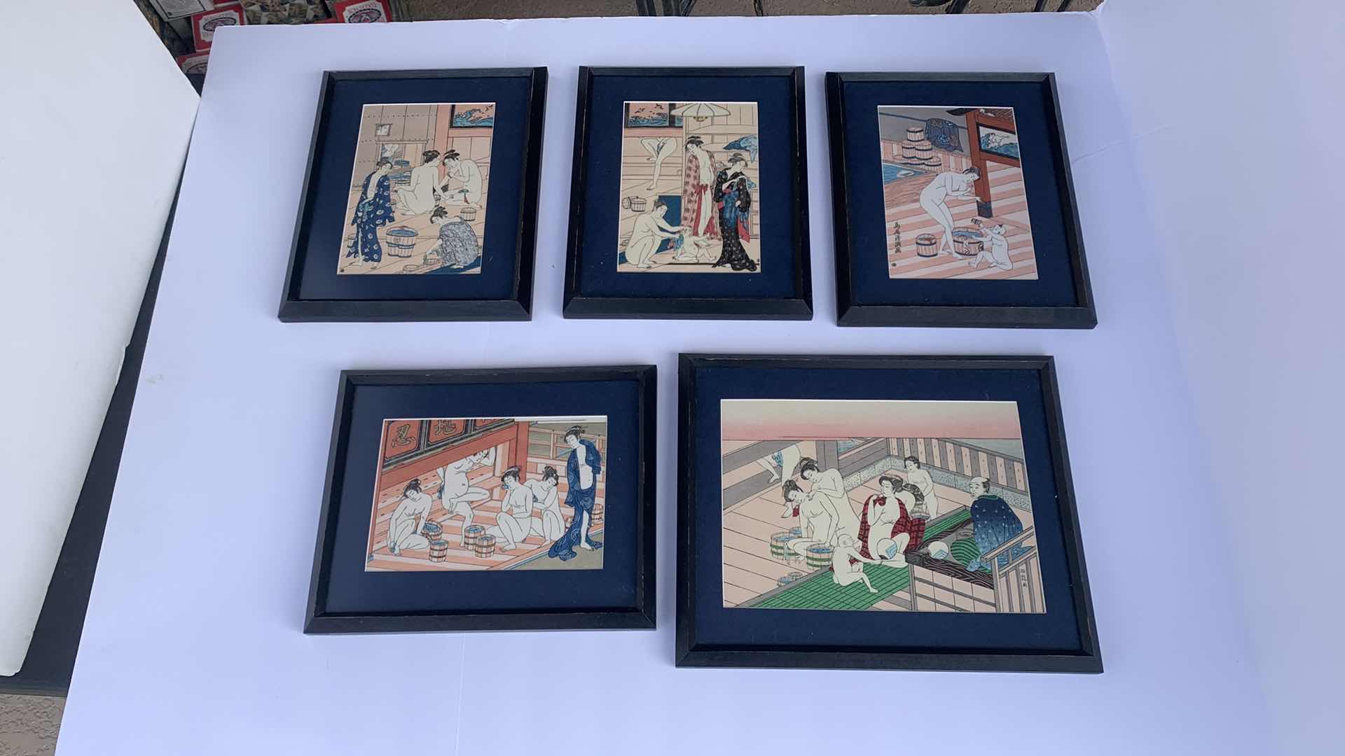 Photo 1 of 5  FRAMED JAPANESE BATH HOUSE DRAWINGS, 11” x 9”, 13” x 11”