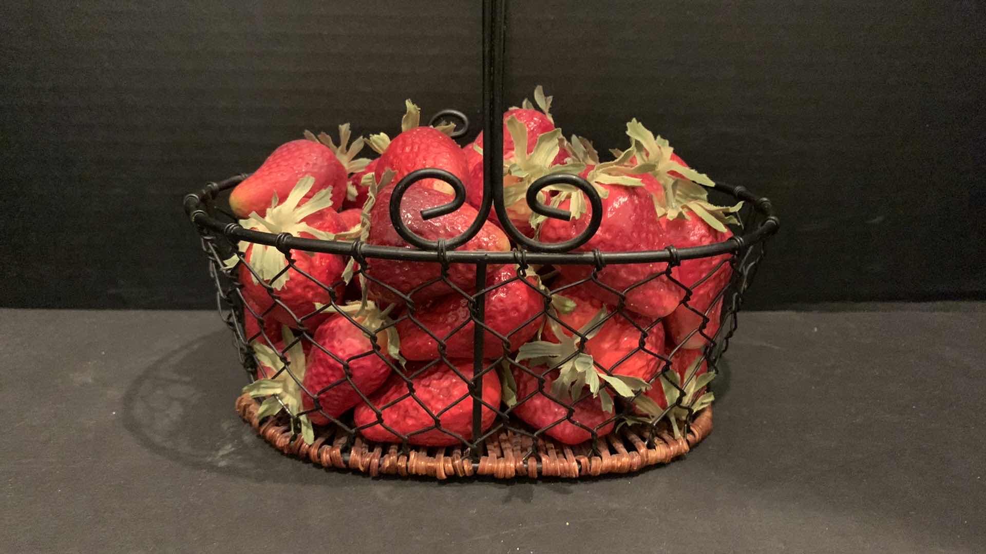 Photo 5 of HOME DECOR, FAUX FRUIT COLLECTIBLES, WOOD CRATE AND METAL BASKET