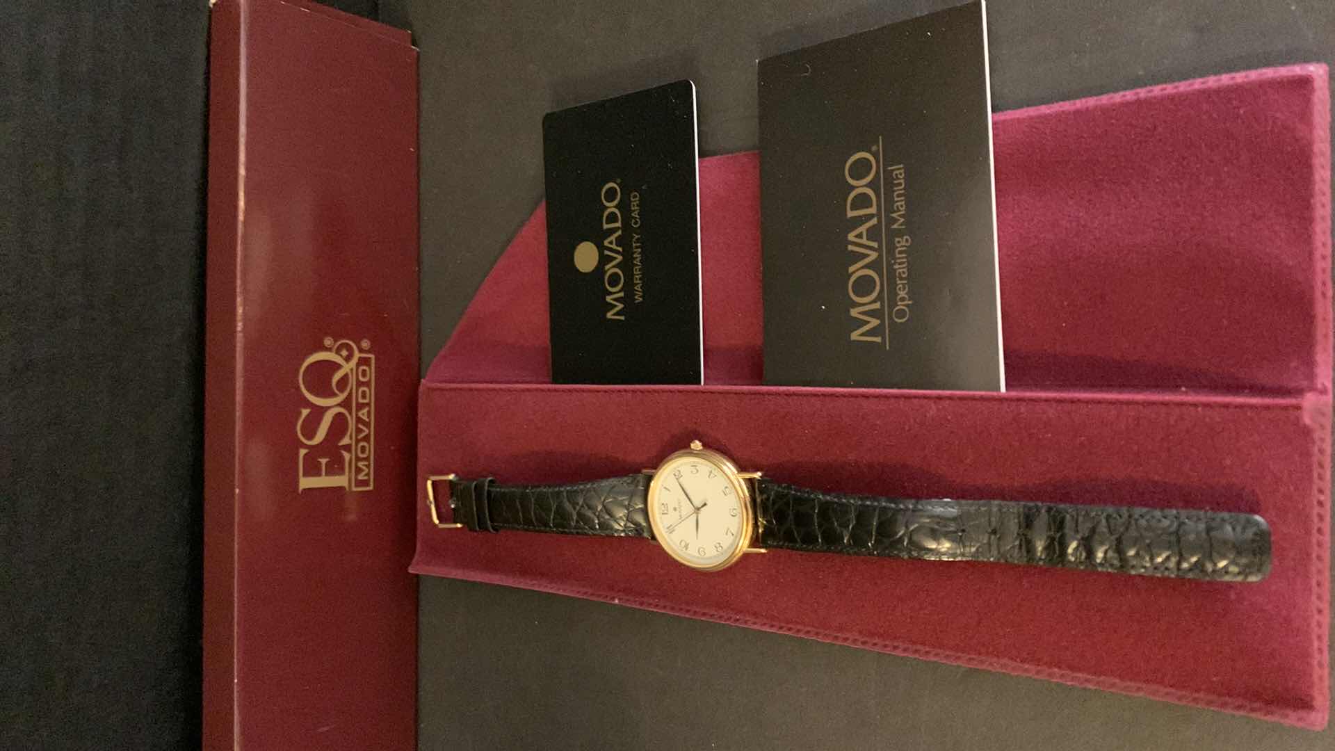 Photo 1 of MENS ESQ MOVADO WATCH WITH LEATHER BAND