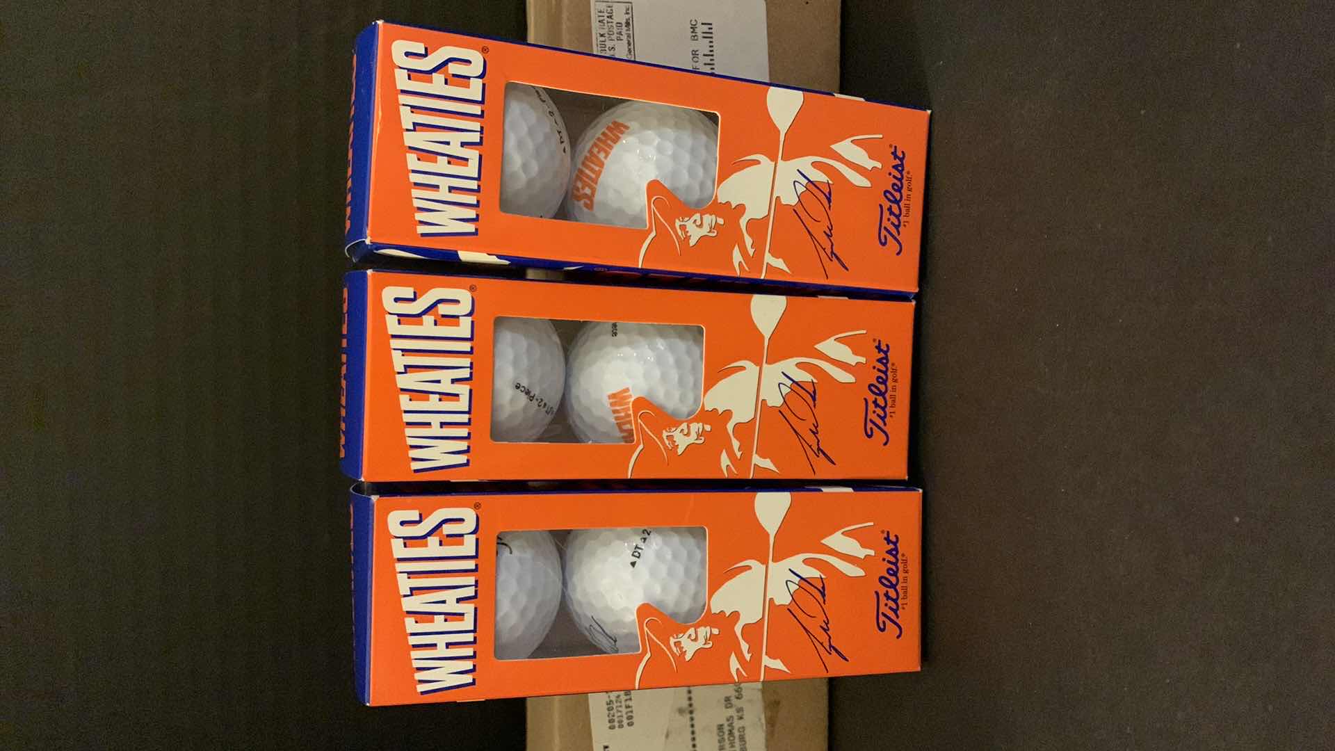 Photo 2 of 5 - THREE GOLF BALL PACKS, TITLEIST, WHEATIES PROMOTIONAL W TIGER WOODS