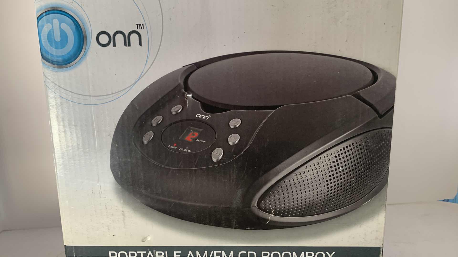 Photo 1 of onn PORTABLE AM/FM CD BOOMBOX BATTERY AND AC POWERED