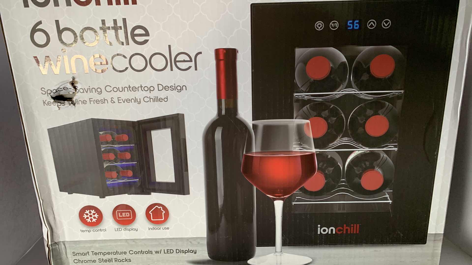 Photo 1 of ionchill 6 BOTTLE WINE COOLER, FITS 6 x 750 ml WINE BOTTLES