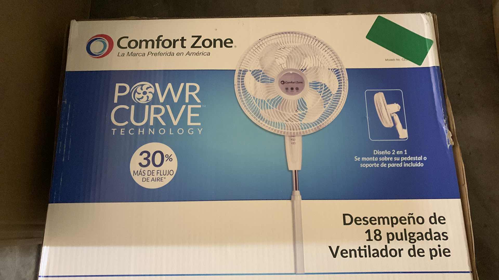 Photo 2 of COMFORT ZONE POWER CURVE TECHNOLOGY 18” PERFORMANCE STAND FAN