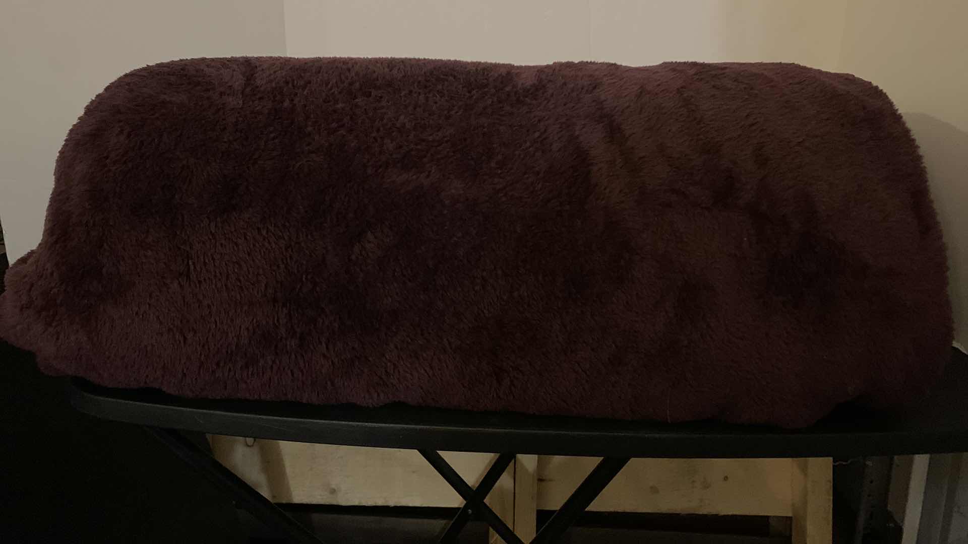 Photo 1 of SOFT FURRY DARK MAROON BLANKET, QUEEN / KING