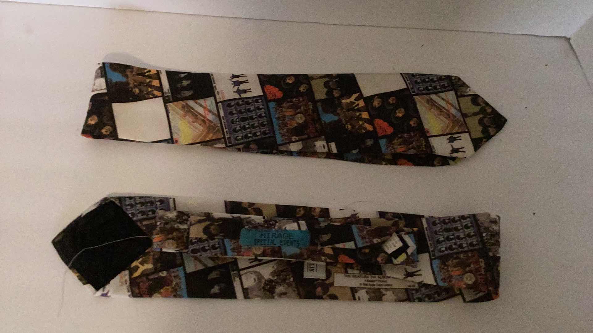 Photo 1 of 2-MIRAGE SPECIAL EVENTS RALPH MARLIN BEATLES ALBUM COVERS TIES