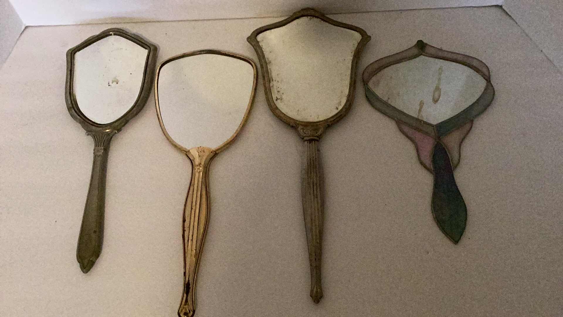 Photo 1 of 4-VINTAGE/ANTIQUE HAND MIRRORS