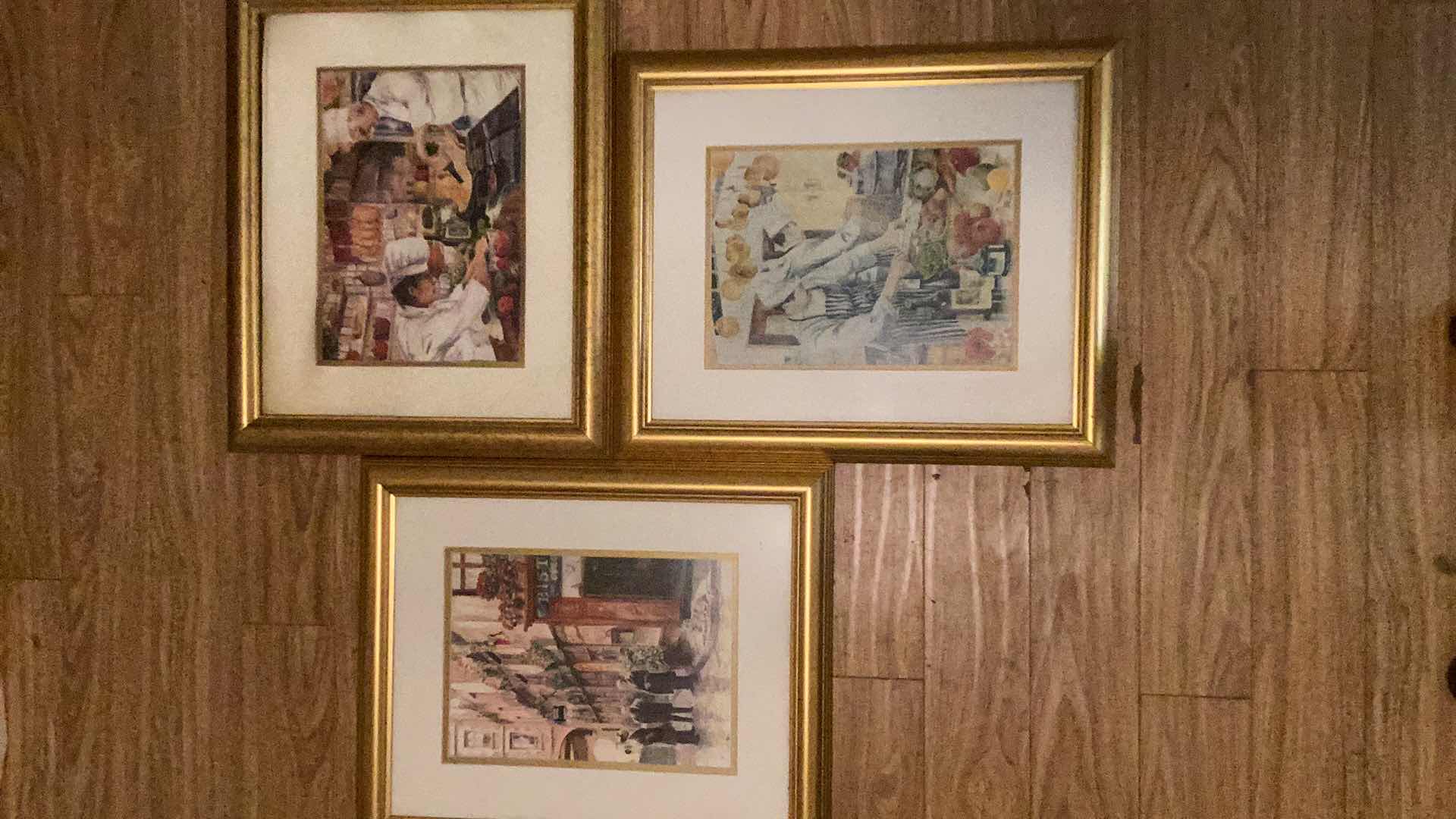 3-FRAMED ART CHEFS AND BISTRO 19” X 23”