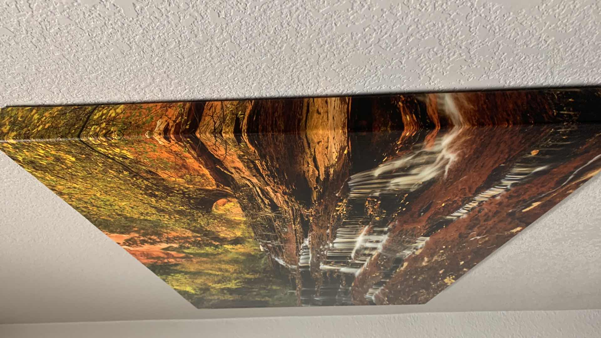 Photo 3 of ARTWORK, STRETCHED CANVAS, FALL NATURE WATERFALL 39” x 27”